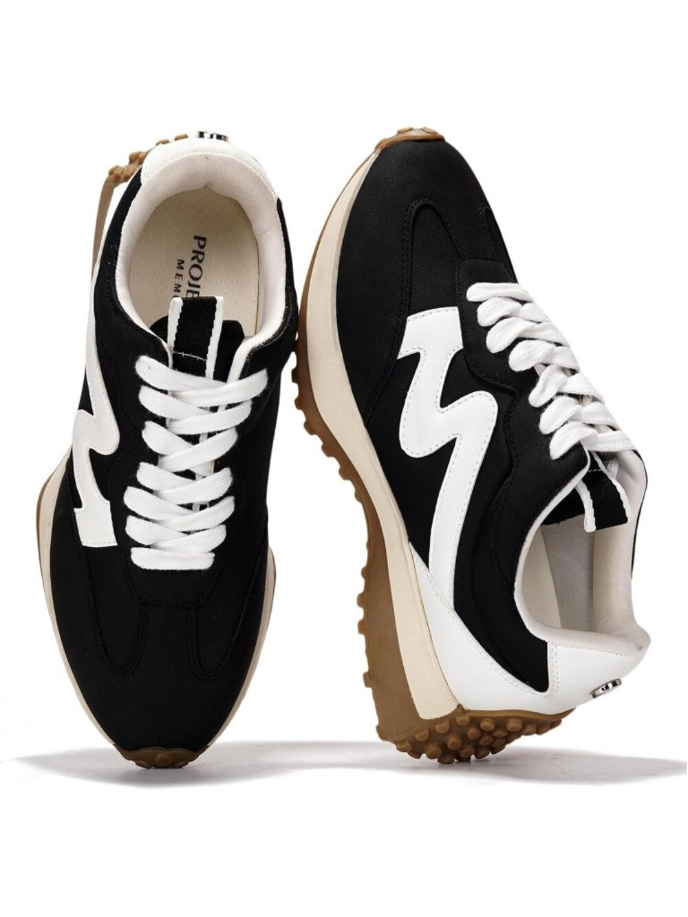 Women's Black Lightweight Trendy Non Slip Lace Up Casual Fashion Sneakers